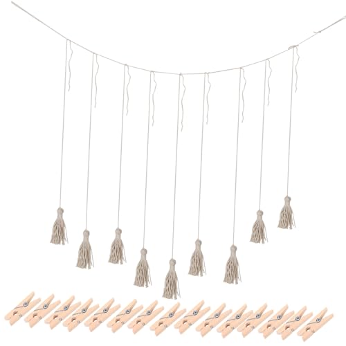 Mikikit Holz Fotoaufhänger Zum Aufhängen Wand Fotodisplay Wandbilderrahmen Mit Clips Urlaub Foto Collage Für Schlafzimmer Innenbereich Dekor Halterung von Mikikit