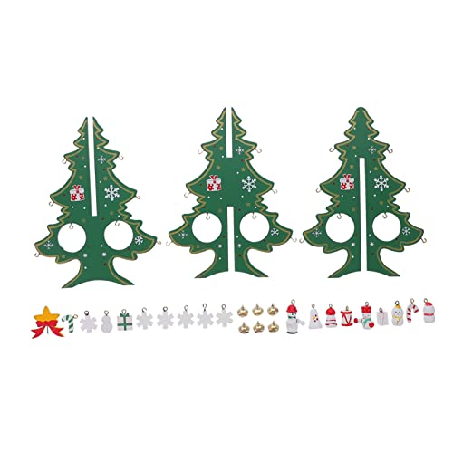 Mikikit Holz Weihnachtsbaum Mini Deko Ornament Natürliche Farbe Wiederverwendbar für Weihnachtsdeko Zuhause DIY Geschenkidee für Küche Kamin Tür und Treppenbereich von Mikikit