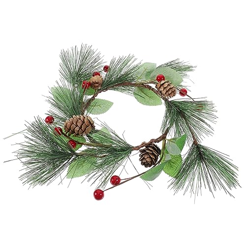 Mikikit Künstlicher Weihnachtskranz Beeren und Dichten Tannennadeln Langlebige Tür und Wanddekoration für Weihnachten Wetterfest und Detailreich Festliche Weihnachtsdeko für Innen und von Mikikit