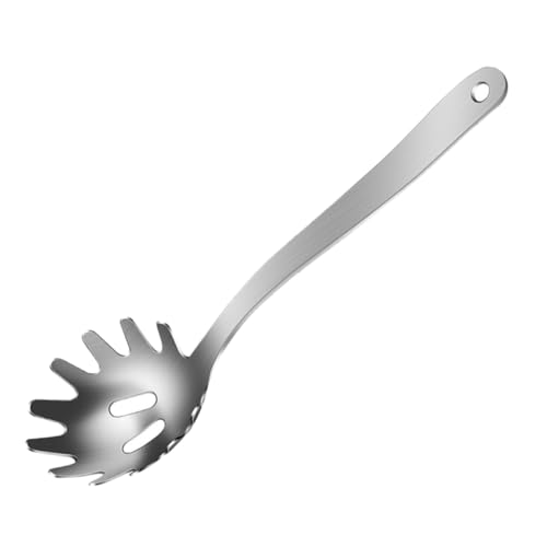Mikikit Lo mein Sieb Nudelschaufel Nudelkelle Pasta -Serverlöffel mit Zähnen Nudeln Ramengabel Nudelkochlöffel Spaghetti-Server aus Metall Rostfreier Stahl Silver Mikikit Lo mein Sieb Nudelschaufel Nudelkelle Pasta -Serverlöffel mit Zähnen Nudeln Ramengabel Nudelkochlöffel Spaghetti-Server aus Metall Rostfreier Stahl Silver von Mikikit