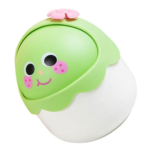 Mikikit Mini Desktop Mülleimer mit Flip Deckel Kompakter Tischabfalleimer aus Robustem PP für Büro Schlafzimmer Badezimmer Platzsparender Geruchsdichter Kleiner Mülleimer in Weiß von Mikikit