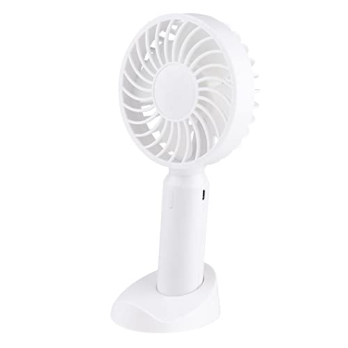 Mikikit Tragbarer USB Tischventilator Kompakter Handventilator Für Sommer Für Zuhause Büro Und Unterwegs Wiederaufladbar Leicht Und Handlich Weiß von Mikikit