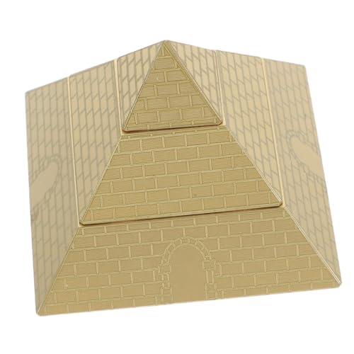 Mikikit Pyramid -Desktop -Dekoration Messingfigur Vintage Miniaturfigur aus Messing Miniatur-Pyramidenfigur ägyptische Pyramidenstatue Office Desk Golden von Mikikit