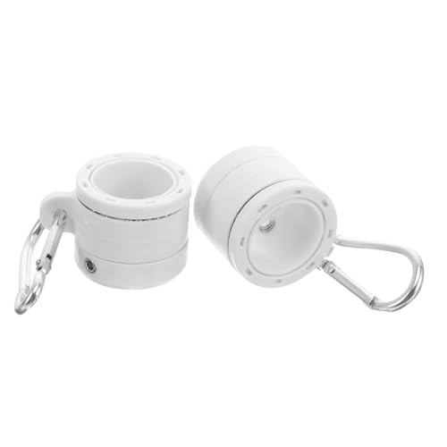 Mikikit Rotierender Fahnenmast Ring mit Clip Drehbar Langlebig Weiß Kunststofflager Stahlkugeln Praktische Befestigungsringe Fahnenhalter für Einfache von Mikikit