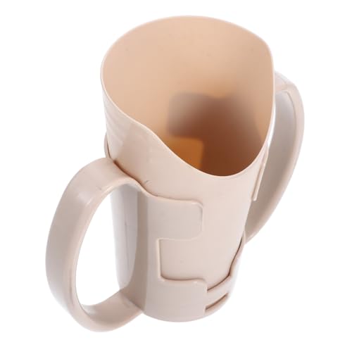 Mikikit Stillbecher Dysphagiebecher für Kleinkinder klarer Trinkbecher Wasserbecher Latte Tasse Trinkbecher mit hartem Auslauf Dysphagie-Trinkbecher Coffee Becher pp Beige von Mikikit