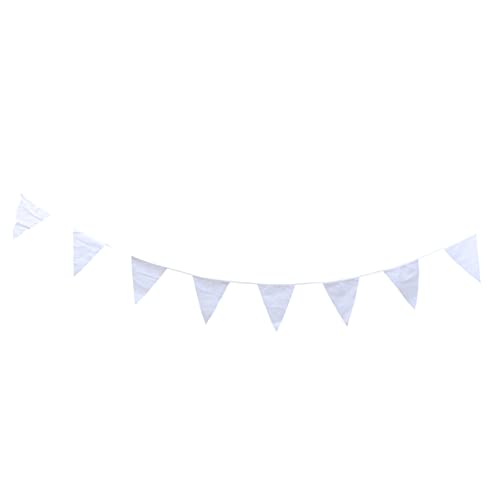 Mikikit Teiliges Weißes Baumwoll Wimpel Banner Hängende Dekoration für Hochzeit Party Weihnachten Wiederverwendbar Leicht Vielseitig für Innen und Außenbereich von Mikikit