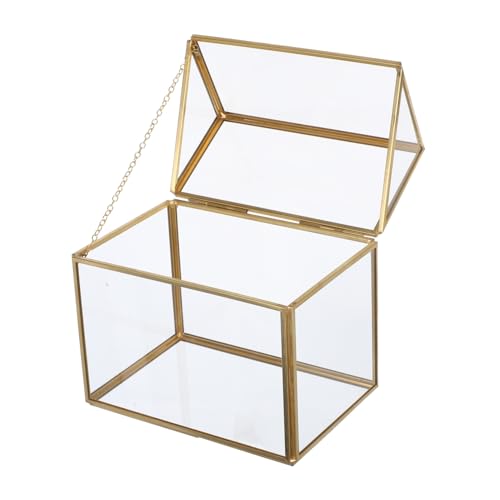 Mikikit Terrarium Hausform Geometrischer Pflanzenständer mit Schwingdeckel Gewächshaus für Tischdekoration Luftpflanzen und Sukkulenten Display Langlebiger Planter im Kreativen Design von Mikikit