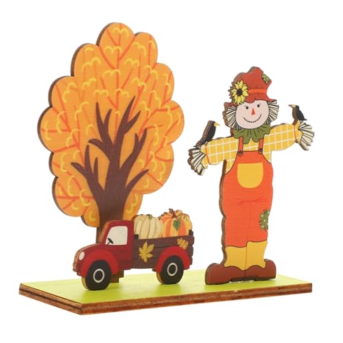 Mikikit Thanksgiving Tischdekoration Holzaufsteller mit Flachem Boden Wiederverwendbar Herbstliches Stabile Standfigur für Partydeko Verarbeitet Passend für Gemütliche Feierlichkeiten von Mikikit