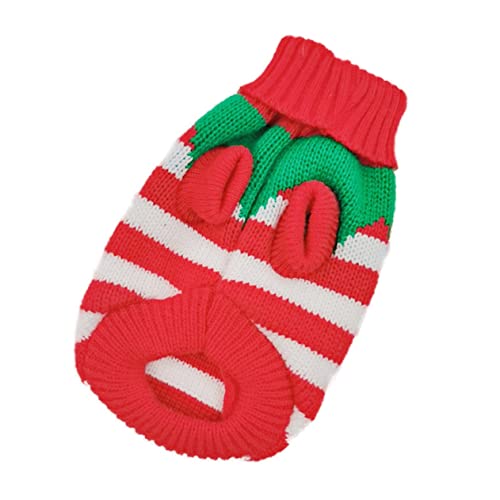 Mikikit Weicher Hundepullover Weihnachten Warmer Haustierpullover für Kleine Hunde und Katzen Kuscheliges Cosplay Kostüm für Party und Winterfest von Mikikit