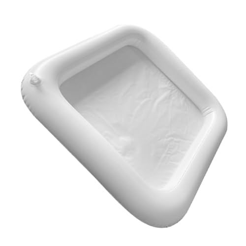 Mikikit aufblasbare Eisbar Eisgekühlte Serviertabletts für Partys Eisgekühltes Serviertablett Aufblasbarer Getränkehalter für den Pool schwimmendes Tablett Salattablett PVC Weiß von Mikikit