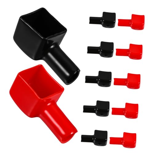 12 Stück Rote und Schwarze Isolierkappen für Positive und Negative Anschlüsse Einfache Installation Temperaturebeständig Verlängert Autobatterie von Mikinona