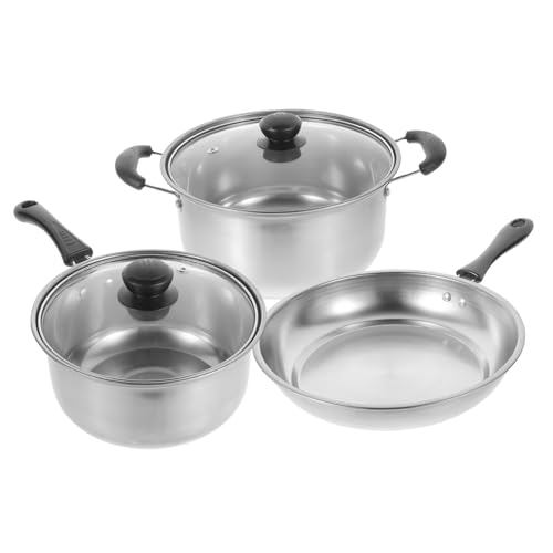 Mikinona Topf Kochtopf 1 Satz Topfset aus Edelstahl Kochtopf-Set mit Antihaftbeschichtung Induktions-Bratnset non stick cookware set nonstick cookware set Kochgeschirr Dampftopf Milchtopf von Mikinona