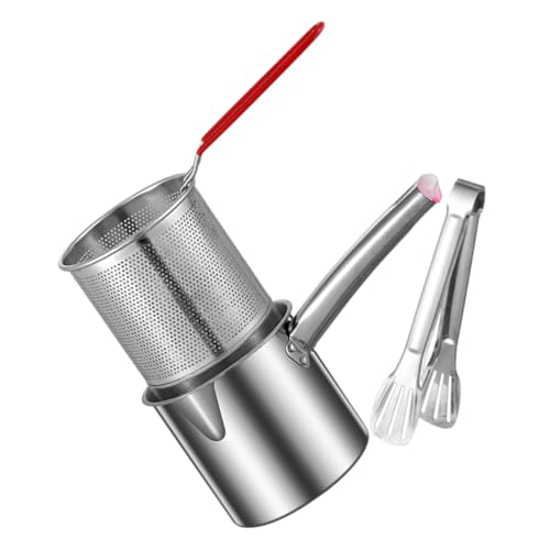 Mikinona 1 Set Bratpfanne Fritteuse Topf Mit Korb Kochen Mini Fritteuse Elektrische Fritteuse Pfanne Fritteuse Boss Truthahn Fritteuse Topf Kleine Fritteuse Ölfritteuse Fritteusen Heiß von Mikinona