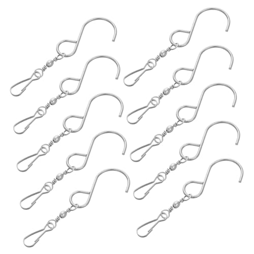 Mikinona 10 Stück Drehbare Haken Clips Silber Windspiel Aufhänger für Windspiele Gartendeko Außenbereich Vielseitige Werkstatthaken Einfache Montage Robuste Metallclips Mikinona 10 Stück Drehbare Haken Clips Silber Windspiel Aufhänger für Windspiele Gartendeko Außenbereich Vielseitige Werkstatthaken Einfache Montage Robuste Metallclips von Mikinona