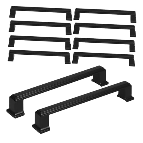 Mikinona 10 Stück Teiliges Vintage Küchenschrankgriffe aus Schwarzem Aluminiumlegierung Robuste Retro Schubladengriffe mit Glatter Oberfläche Vielseitig für Kommoden Kleiderschränke und von Mikinona