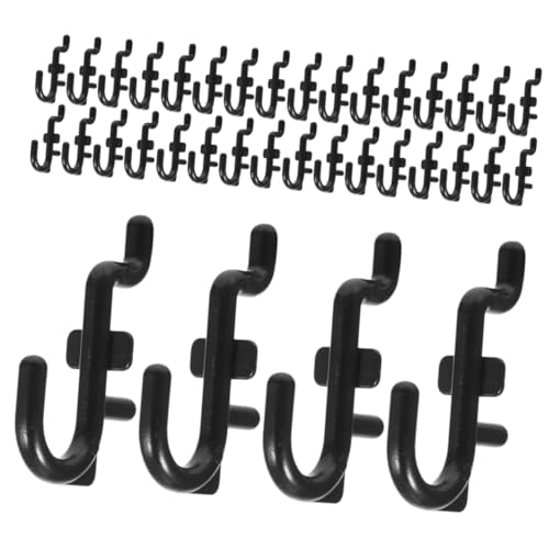 Mikinona 100 Stück J Haken für Stecktafel Robuste Aufhängehaken für Garagenwerkzeuge Schwarze Pegboard Haken zur Optimalen Wandorganisation und Platzersparnis von Mikinona