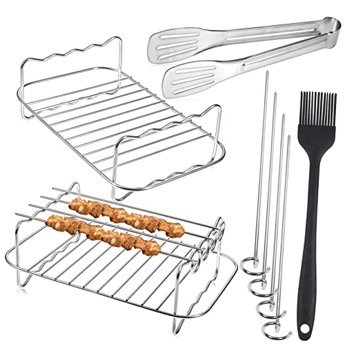 Mikinona 12 Stück Teiliges für Heißluftfritteuse Grillspieße und Silikonbürste Ofen und Mikrowelle zum Grillen von Steaks Gemüse von Mikinona