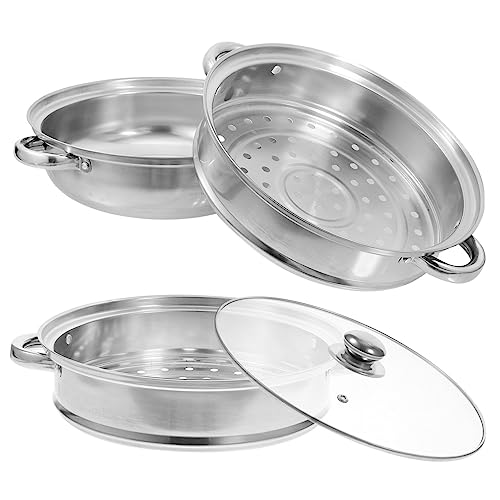Mikinona Dampfgarer Topf aus 3-Tier Dampfer Verdickt für Gemüse und Suppe mit Sicherheitsgriff für Induktionsherde Mikinona Dampfgarer Topf aus 3-Tier Dampfer Verdickt für Gemüse und Suppe mit Sicherheitsgriff für Induktionsherde von Mikinona