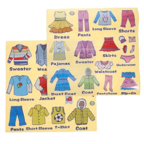 Mikinona 2 Blätter Kleideretiketten PVC Aufkleber für Kleiderschrank Organisation Reflektierende Kleidungssortierlabels zur Aufbewahrung von Jungen und Mädchen Praktisch und Langlebig für von Mikinona