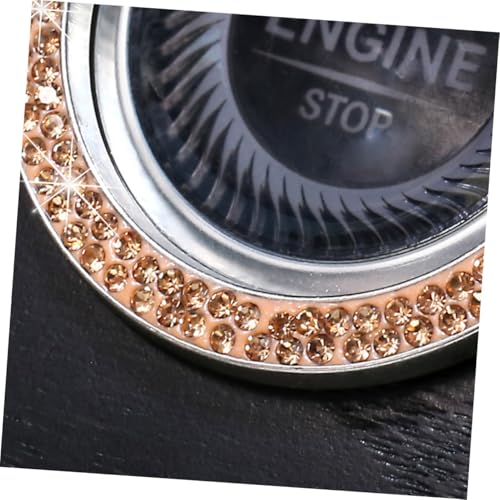 Mikinona 2 STÜCK Teiliges Auto Startknopf Dekorationsring mit Kristall Strass Bling Auto Zündschalter Aufkleber Selbstklebend Langlebig Passend für Motor Start Stopp Taste Goldfarben Mikinona 2 STÜCK Teiliges Auto Startknopf Dekorationsring mit Kristall Strass Bling Auto Zündschalter Aufkleber Selbstklebend Langlebig Passend für Motor Start Stopp Taste Goldfarben von Mikinona