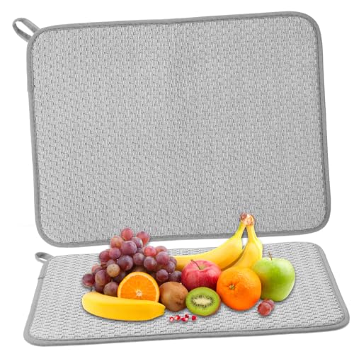 Mikinona 2 Stück Abtropfmatte Schnelltrocknende Mikrofaser Unterlage für Geschirr und Heiße Töpfe Multifunktionale Spülbeckeneinlage für Küche und Bad Mikinona 2 Stück Abtropfmatte Schnelltrocknende Mikrofaser Unterlage für Geschirr und Heiße Töpfe Multifunktionale Spülbeckeneinlage für Küche und Bad von Mikinona