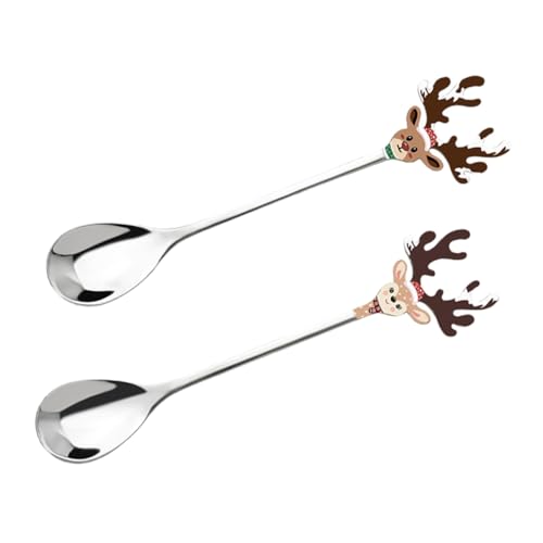 Mikinona 2 Stück Dessertlöffel mit Weihnachtselch Kleine Teelöffel für Kaffee Eiscreme und Desserts Spülmaschinenfest Robust und Vielseitig Einsetzbar Mikinona 2 Stück Dessertlöffel mit Weihnachtselch Kleine Teelöffel für Kaffee Eiscreme und Desserts Spülmaschinenfest Robust und Vielseitig Einsetzbar von Mikinona