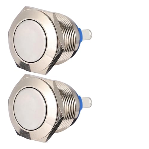Mikinona 2 Stück Edelstahl Drucktaster Flach Selbstrückstellend Robust für Haushaltsgeräte und Elektrokontrolle Mikinona 2 Stück Edelstahl Drucktaster Flach Selbstrückstellend Robust für Haushaltsgeräte und Elektrokontrolle von Mikinona