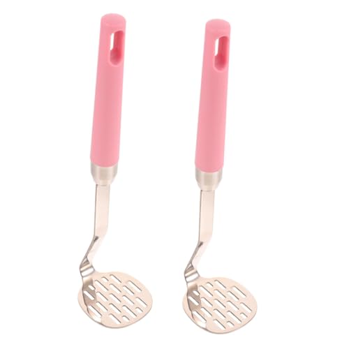 Mikinona 2 Stück Edelstahl Kartoffelstampfer Manuell Kompakt Leicht Vielseitig für Kartoffeln Gemüse Obst Einfache Bedienung Langlebig Praktisch Reisefreundlich von Mikinona