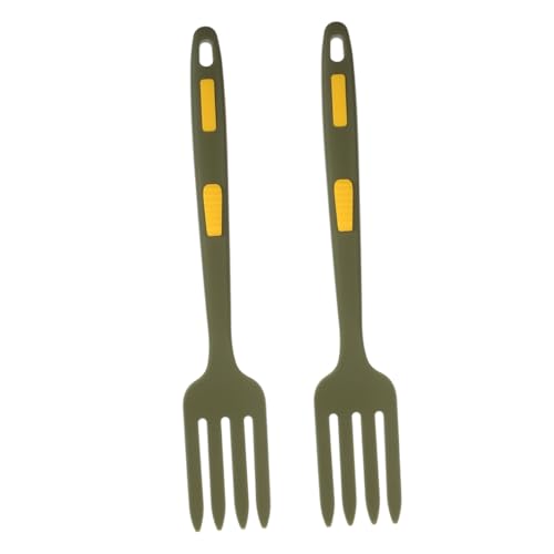 Mikinona 2 Stück Ergonomische Silikon Gabeln Multifunktionale Kochgabeln für Pasta Hitzebeständig Leicht und Langlebig für Haushalt Restaurant und Camping von Mikinona