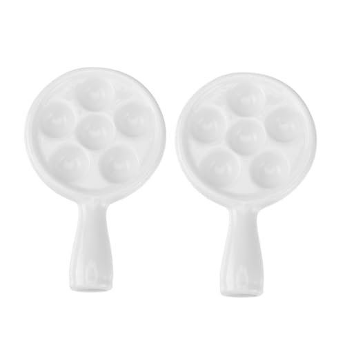 Mikinona 2 Stück Escargot Backform aus Keramik Hitze Resistente Schnecken Grillplatte mit Griff für Haushalt Servieren von Schnecken von Mikinona