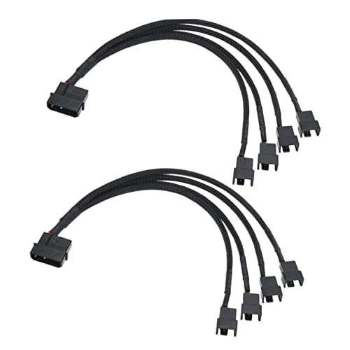 Mikinona 2 Stück Fan Splitter Kabel Verlängerungskabel für Atx Gehäuse CPU Lüfter Adapter mit Hoher Leitfähigkeit und Flexibilität Installieren und Langlebig von Mikinona
