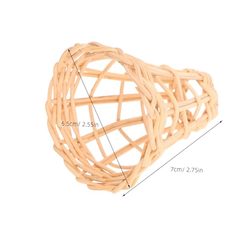 Mikinona 2 Stück Handgewebte Rattan Lampenschirme Mini Pendelleuchte Abdeckungen Kleine Einzigartige Lampenschirme Für Kronleuchter Tischlampen Dekorative Lichtabdeckungen von Mikinona
