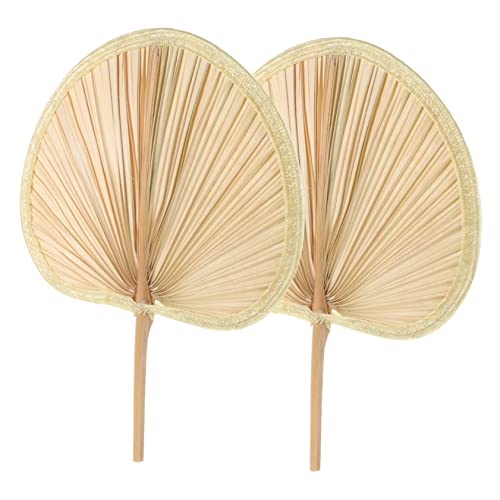 Mikinona 2 Stück Handgewebter Fächer Aus Bananenblättern Vintage Design Tragbarer Kleiner Handventilator Für Sommerpartys Und Strände Leicht Und Handgemacht Dekorativer Fächer Für von Mikinona