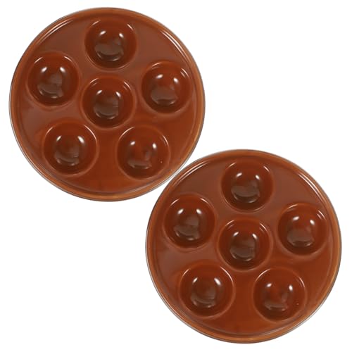 Mikinona 2 Stück Keramische Escargot Platte Runde Backform mit Griff für Muscheln Sushi und Französische Küche Spülmaschinenfest und Einfach zu Reinigen Küchenutensil für Zuhause und von Mikinona