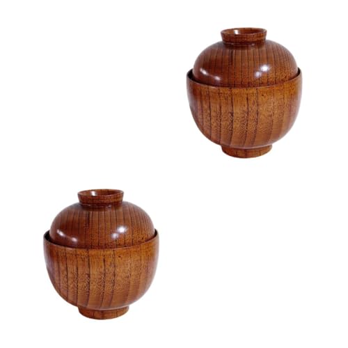 Mikinona 2 Stück Kleine Holzschüssel mit Deckel Japanische Suppenschüssel Lebensmittelservierschüssel aus Holz Traditionelle Snack und Beilagenschüssel für Zuhause und Küchentisch Mikinona 2 Stück Kleine Holzschüssel mit Deckel Japanische Suppenschüssel Lebensmittelservierschüssel aus Holz Traditionelle Snack und Beilagenschüssel für Zuhause und Küchentisch von Mikinona