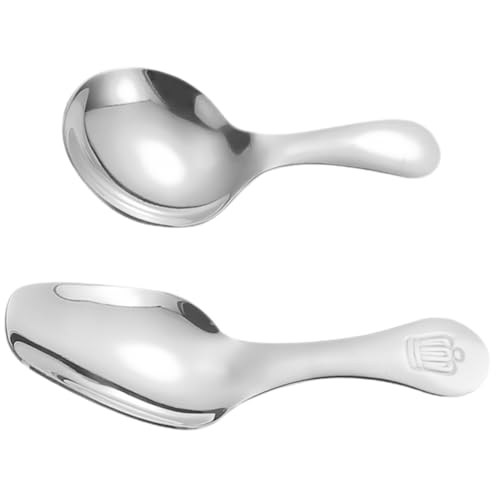 Mikinona 2 Stück Mini Löffel aus Tragbare Dessertlöffel für Eiscreme Pudding und Teeblätter für Outdoor Aktivitäten von Mikinona