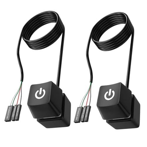 Mikinona 2 Stück PC Power Button Verlängerungskabel Einschaltknopf für Desktop Computer Flexibles Netzschalter Zubehör für Internetcafés und Mikinona 2 Stück PC Power Button Verlängerungskabel Einschaltknopf für Desktop Computer Flexibles Netzschalter Zubehör für Internetcafés und von Mikinona