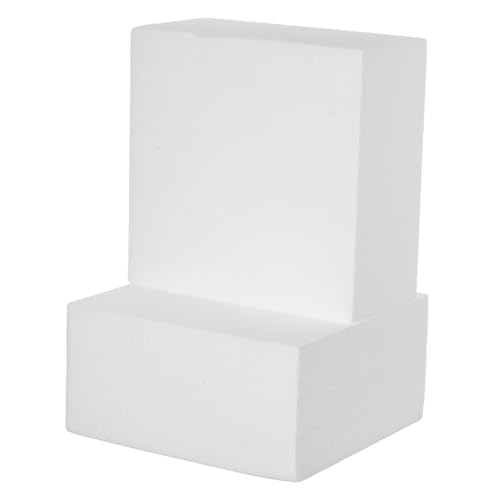 Mikinona 2 Stück Quadratische Cake Dummies aus Schaumstoff Glatte Oberfläche für Realistisches Kuchen Üben Wiederverwendbar und Leicht zu Reinigen für Dekorationspraxis und Display von Mikinona