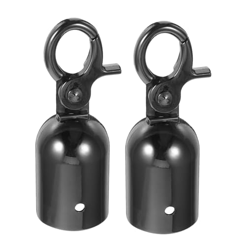 Mikinona 2 Stück Teiliges Heavy Duty Seil Endkappen mit Metallhaken für Geländer und Absperrungen Robuste Schnappverschluss Sicherung Langlebiger Schutz für Decking Seile Dunkles Finish von Mikinona