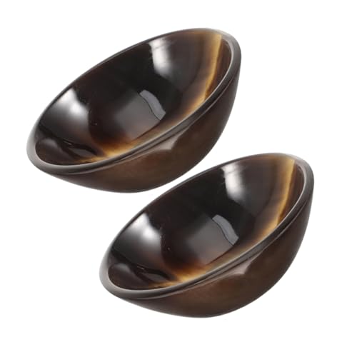 Mikinona 2 Stück Teiliges Oxhorn Gua Sha Schälchen Dekorative Kleine Schüssel für Teezeremonie Vielseitige Servierschale für Süßigkeiten Zutaten Langlebig und Elegant von Mikinona