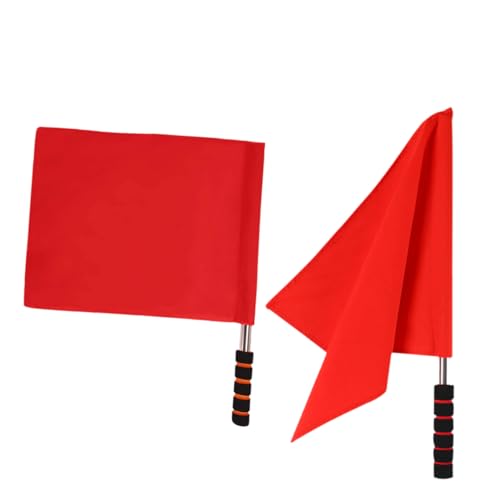 Mikinona 2 Stück Teiliges Schiedsrichter Signalflaggen mit Schwammgriff Leichte und Langlebige Handflaggen für Fußball Volleyball Basketball Sportwettkämpfe Sichtbare Rote von Mikinona
