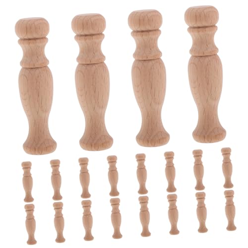 Mikinona 20 Stück Teiliges Holzbaluster aus Massivem Holz Handgeschnitzte Dekorative Treppen Spindeln für Innenräume Vielseitig Einsetzbar für Möbeldekoration Weinregal Brückendekor und von Mikinona