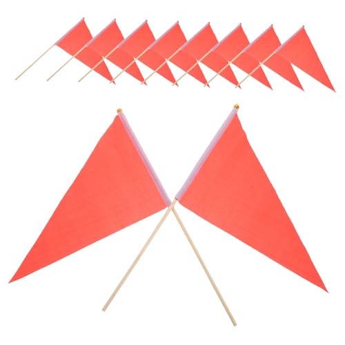 Mikinona 20 Stück Teiliges Rote Dreieckige Flags aus Robustem Holz und Nylon Ergonomisch Gestaltete Markierungsfahnen mit Praktischem Fixierpfahl für Landschafts Baustellenmarkierung Mikinona 20 Stück Teiliges Rote Dreieckige Flags aus Robustem Holz und Nylon Ergonomisch Gestaltete Markierungsfahnen mit Praktischem Fixierpfahl für Landschafts Baustellenmarkierung von Mikinona