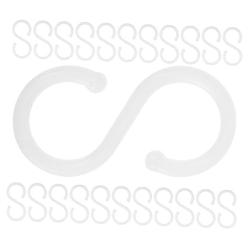 Mikinona 200 Stück Teiliges S Haken Kunststoff Xl Weiß Stabiler und Vielseitiger Aufhängehaken für Outdoor Light Hooks Snacks Taschen Handtücher Robuste PP Haken für Küche Garten Büro von Mikinona