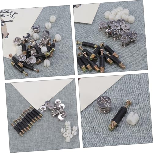 Mikinona 24 Sätze Kunststoffdübel Möbelverbinder Exzenterbolzen Möbelbeschläge Möbelplatten Verbindungsschrauben für Schrank Möbelmontage von Mikinona