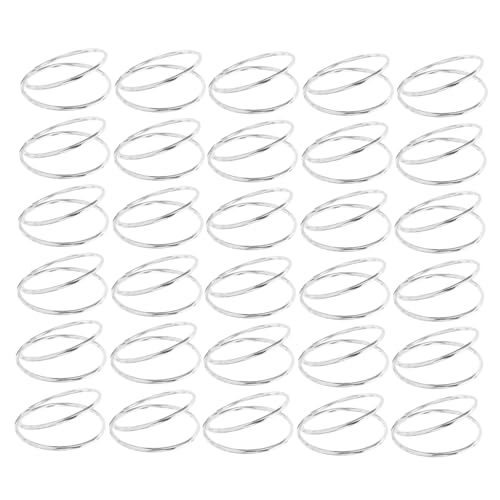 Mikinona 24 Stück Teiliges Silberne Spiral-serviettenringe aus Metall Robust und Leicht zu Reinigen für Stilvolle Hochzeits Festtagstischdekoration für Buffets und Familienfeiern von Mikinona