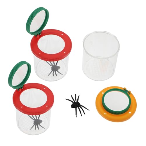 Mikinona 3 Stück Teiliges Insekten Beobachtungsset mit Vergrößerungsglas Kinderfreundliche Lupenbox für Outdoor Entdeckung Transparente Wiederverwendbare Sammelbehälter in Rot und Gelb für Mikinona 3 Stück Teiliges Insekten Beobachtungsset mit Vergrößerungsglas Kinderfreundliche Lupenbox für Outdoor Entdeckung Transparente Wiederverwendbare Sammelbehälter in Rot und Gelb für von Mikinona