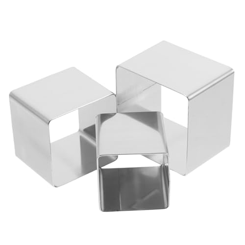 Mikinona 3 Stück Teiliges Set Quadratischer Mousse Ringe aus Backform für Desserts Kuchen und Gebäck für Hobby und Profiköche von Mikinona