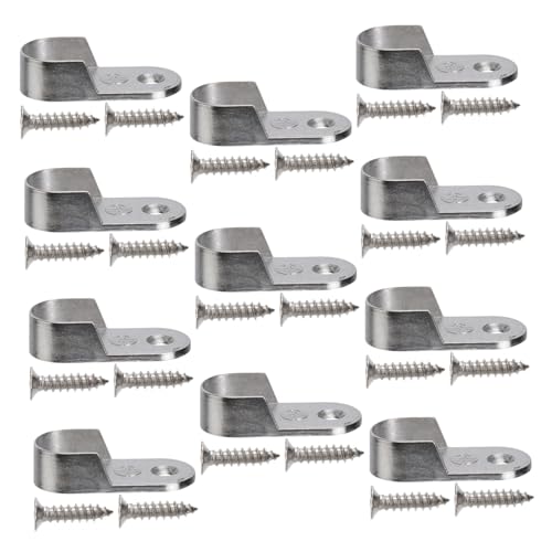 Mikinona 30 Stück Teiliges Oval Kleiderschrankrohrhalter Robuste Endstützen aus Metall mit Schrauben Langlebige Garderoben Kleiderstangenhalterung für Stabile Kleidungshalterung im Schrank von Mikinona