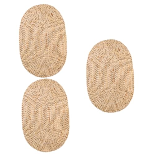Mikinona 3st Stroh Isolierung Tischset Isolierte Topfmatte Stroh Geflochtenes Tischset Ovales Tischset Tischdecke Oval Rustikale Tischsets Matte - Tischset Getrocknete Maisschalen von Mikinona